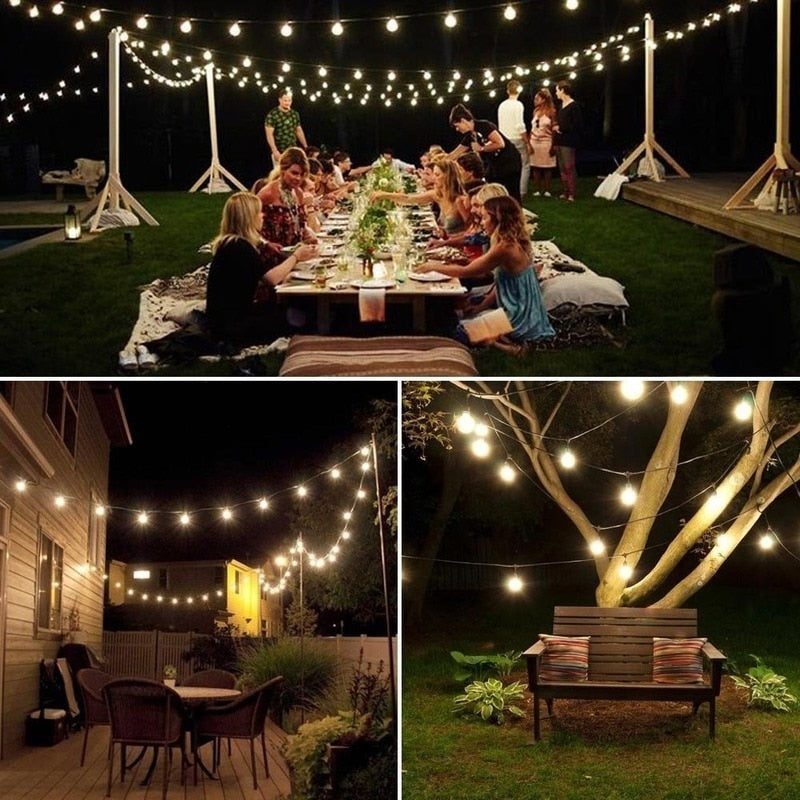 Solar Powered LED Outdoor String Lights