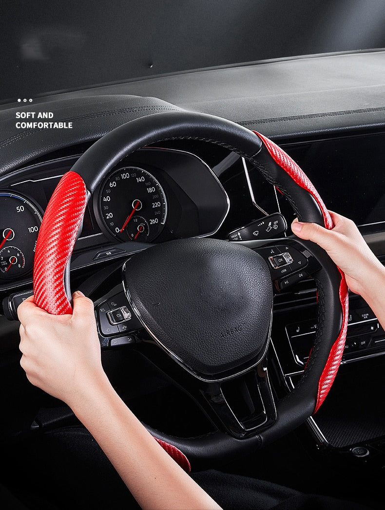 Carbon Fiber Universal Non-Slip Steering Wheel Cover