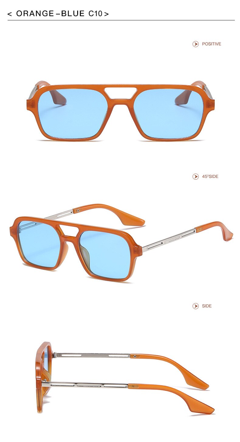 Retro Double Bridges Gradient Sunglasses