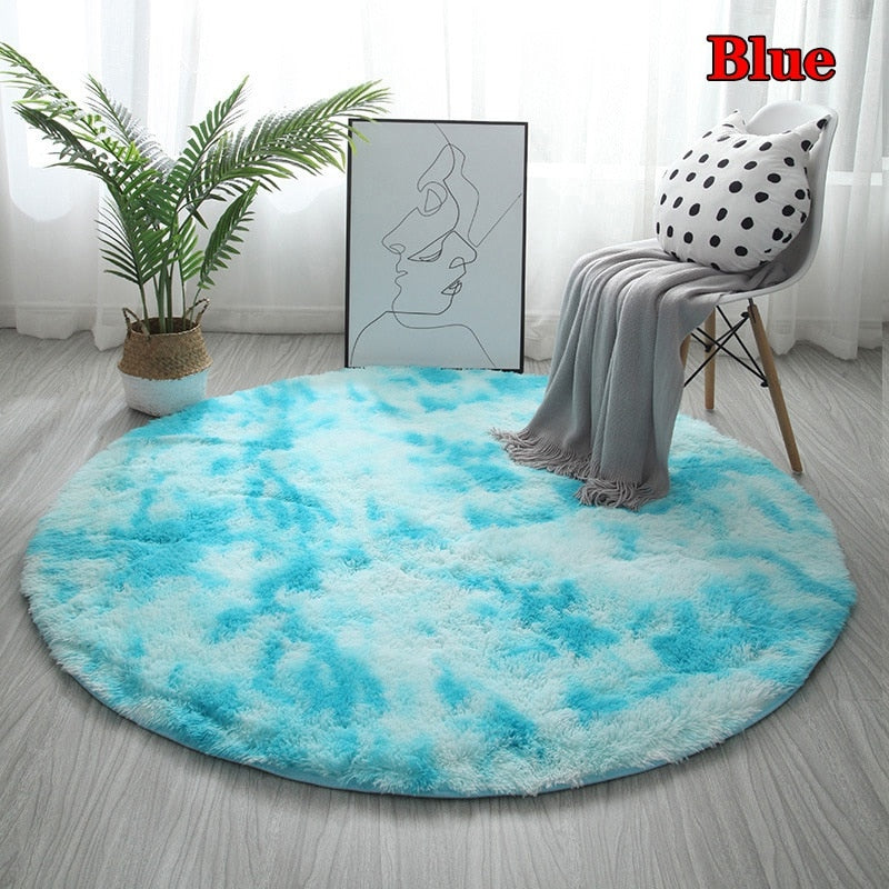 Stylish Fluffy Faux Fur Round Rug