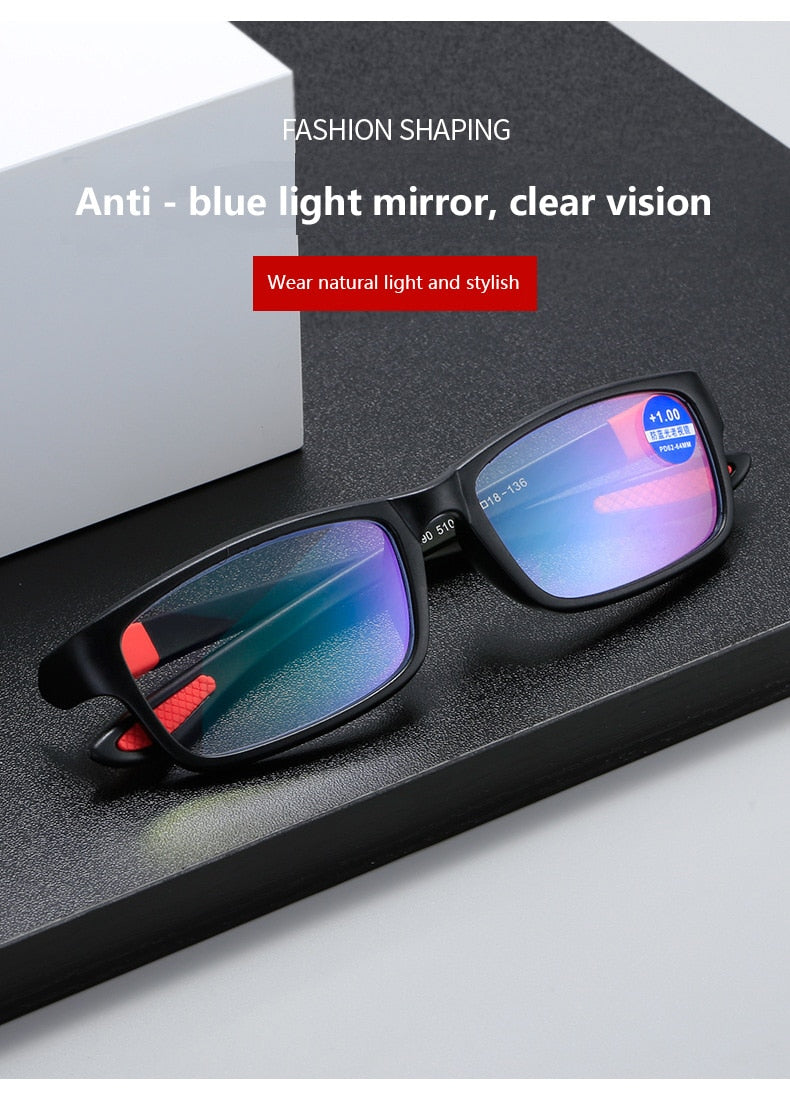 Sporty Anti-blue Light TR90 Flexible Reading Glasses