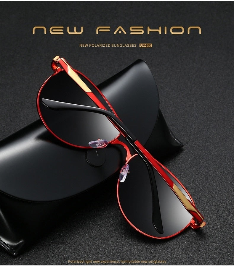 Luxury Pilot Polarized Metal Sunglasses