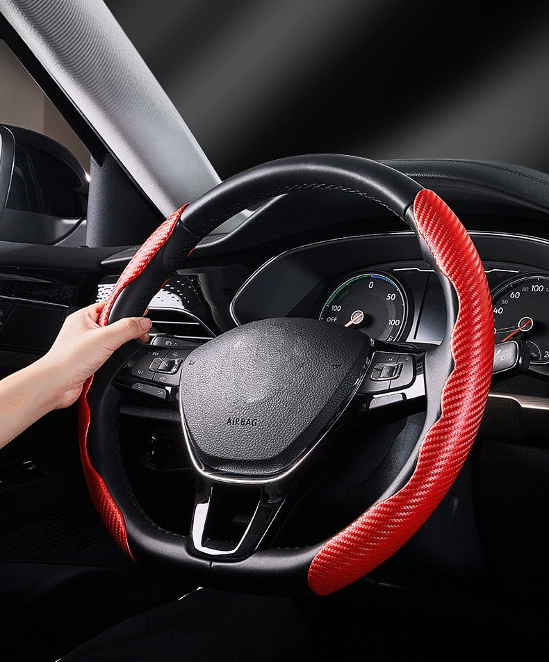Carbon Fiber Universal Non-Slip Steering Wheel Cover