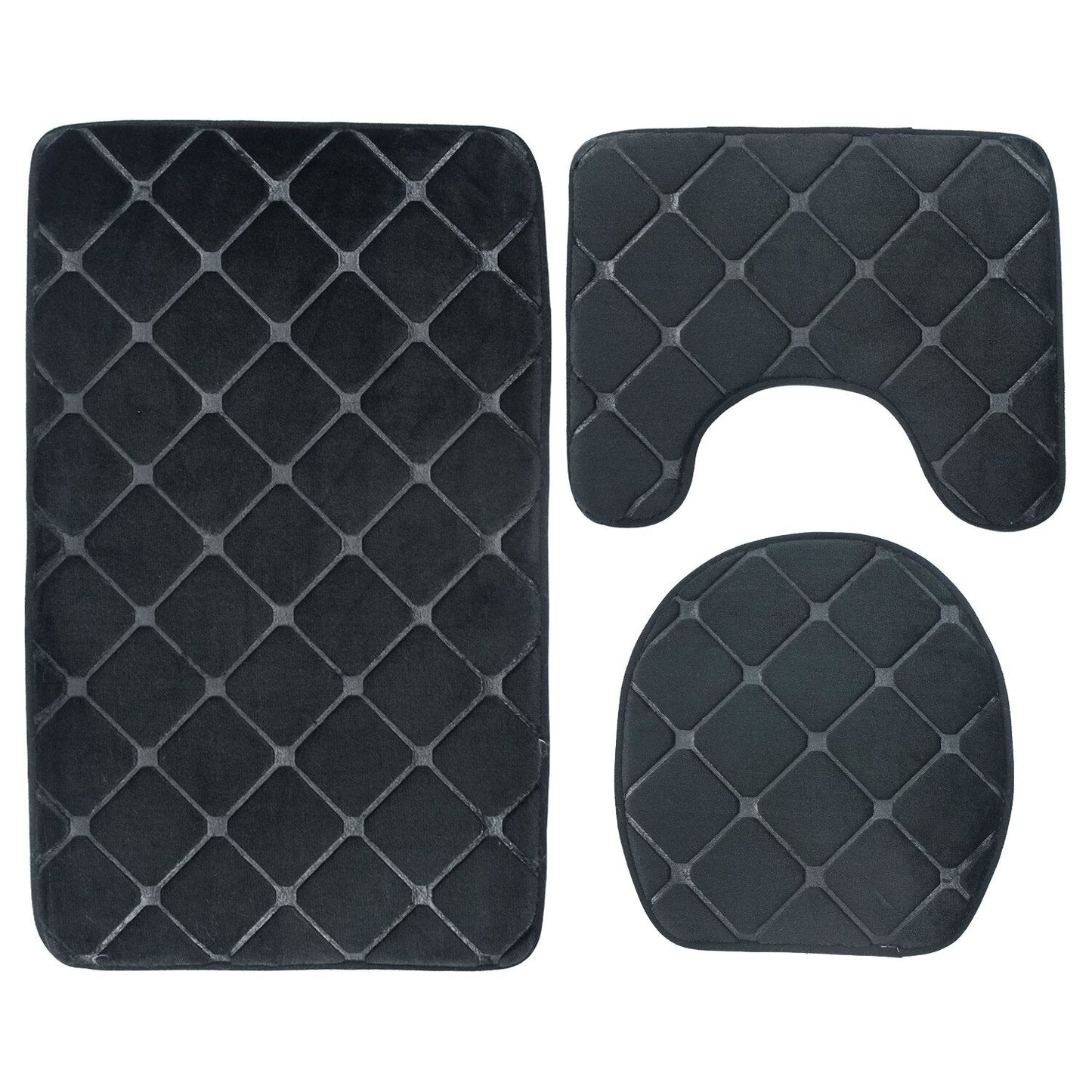 Bathroom Anti-Slip Absorbent Cobblestone Mat Set