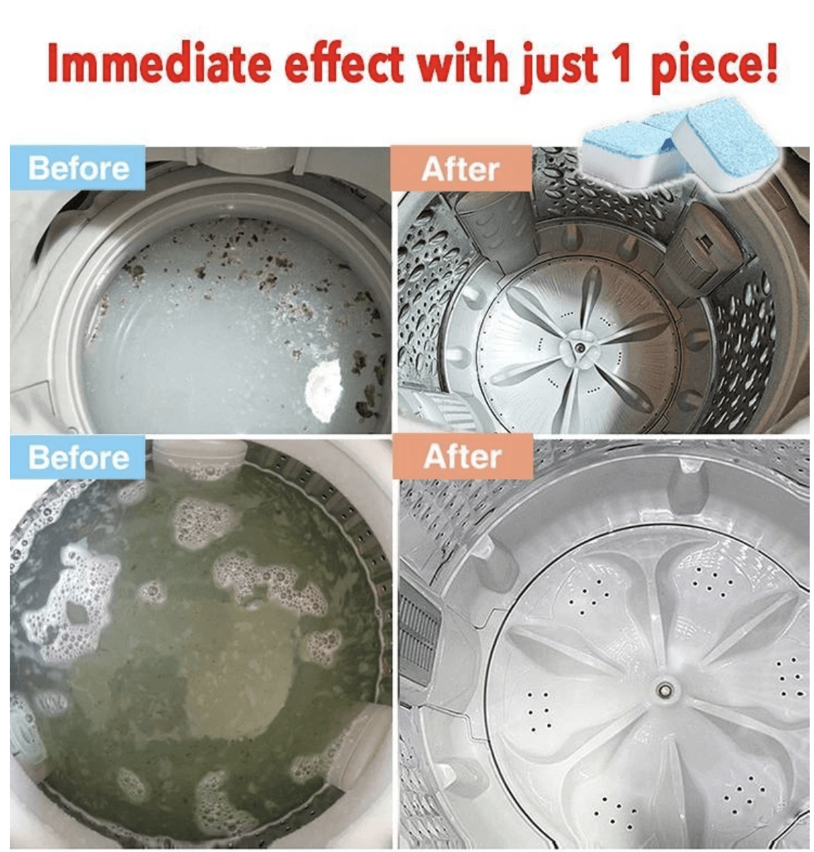 Antibacterial Washing Machine Cleaner (12 pcs) - Indigo-Temple