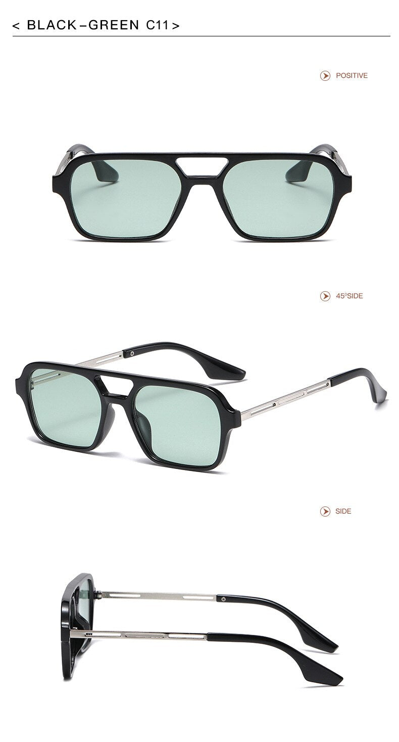 Retro Double Bridges Gradient Sunglasses