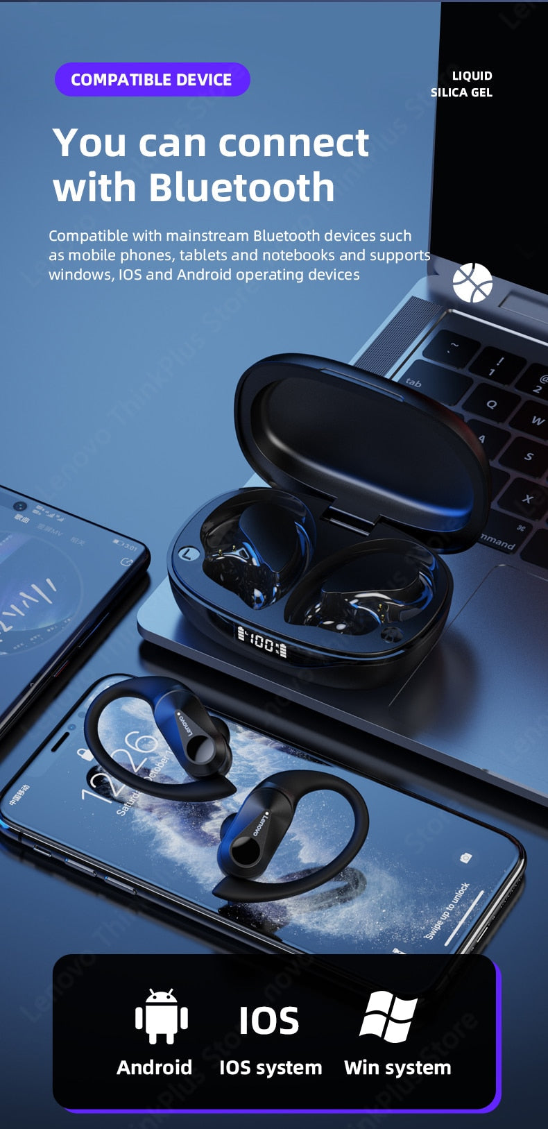 Lenovo™ LP75 TWS Hifi Stereo Bluetooth Sports Earphones