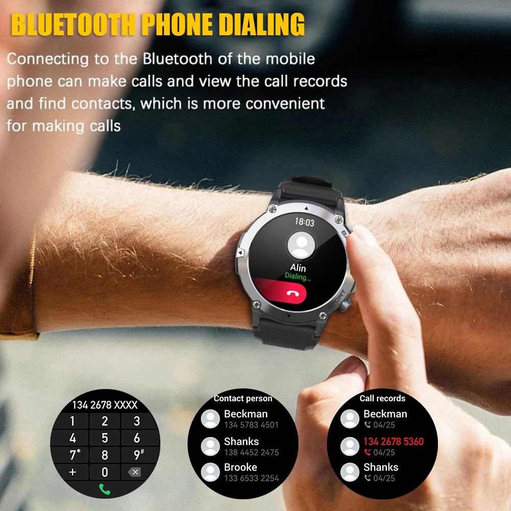 Military HD LCD Bluetooth Android / IOS Smart Watch