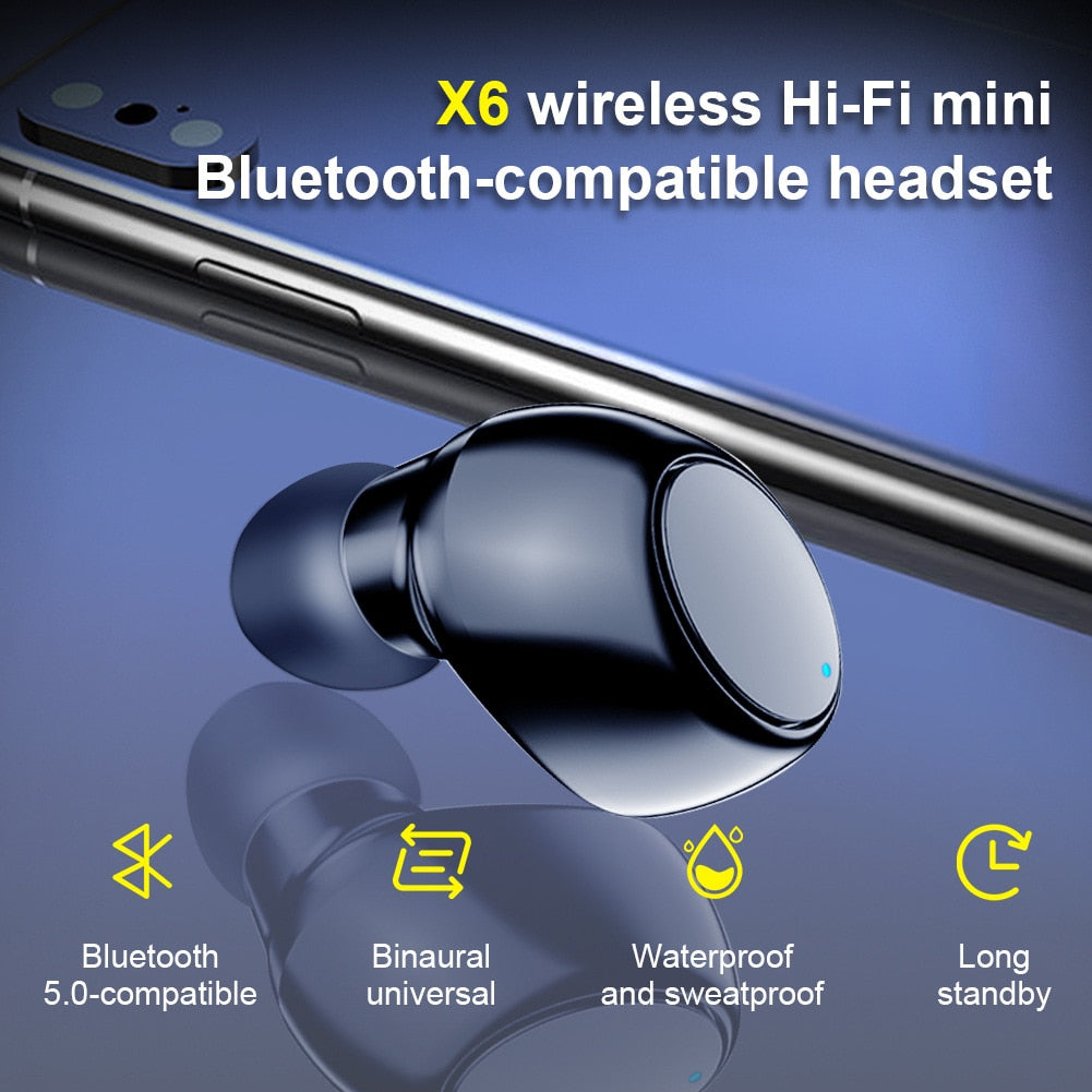 X6 Invisible Mini Hi-Fi Bluetooth Earphone