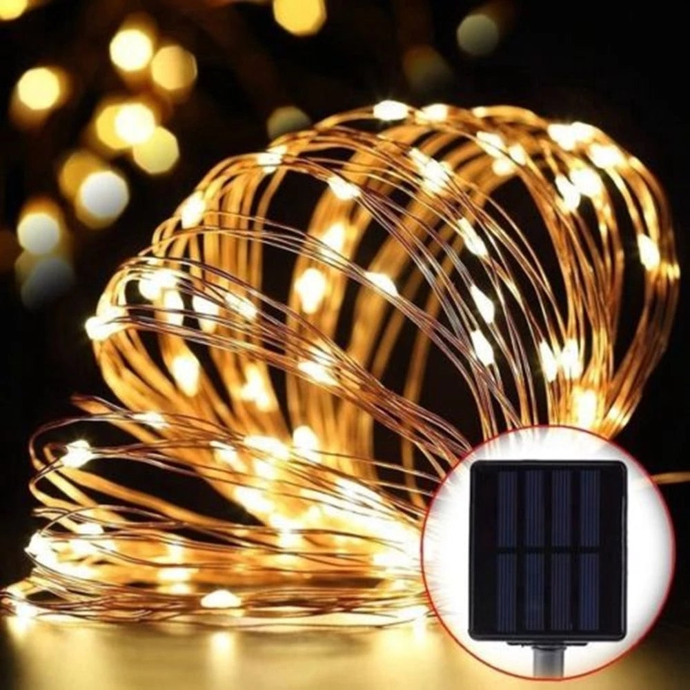 Solar Powered LED Outdoor String Lights