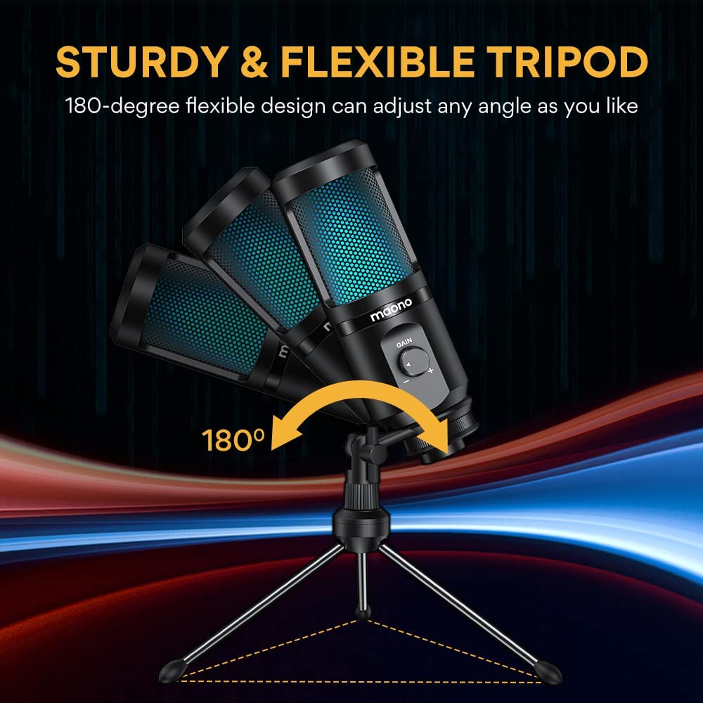 USB Microphone With RGB Breathing Light