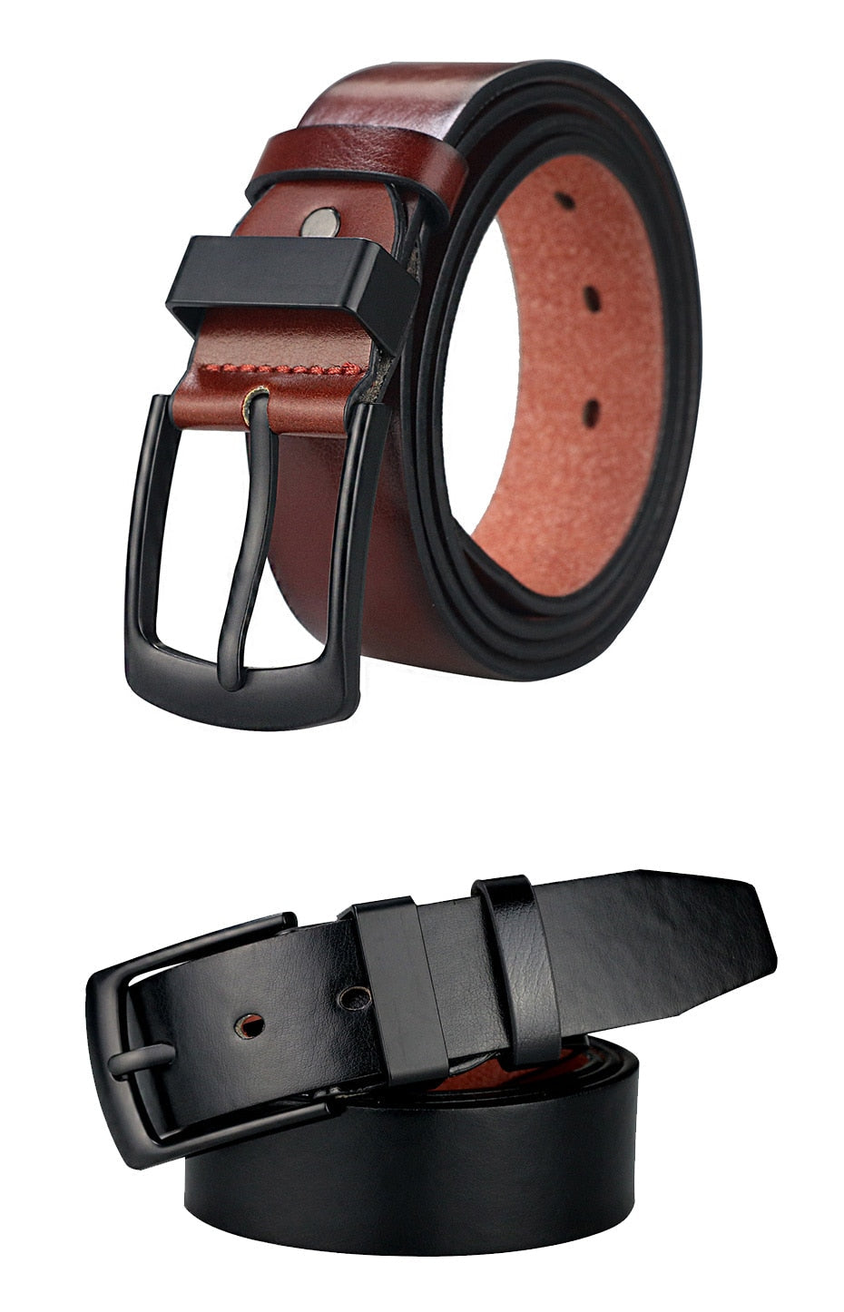 Vintage Black Pin Buckle Casual Leather Belt
