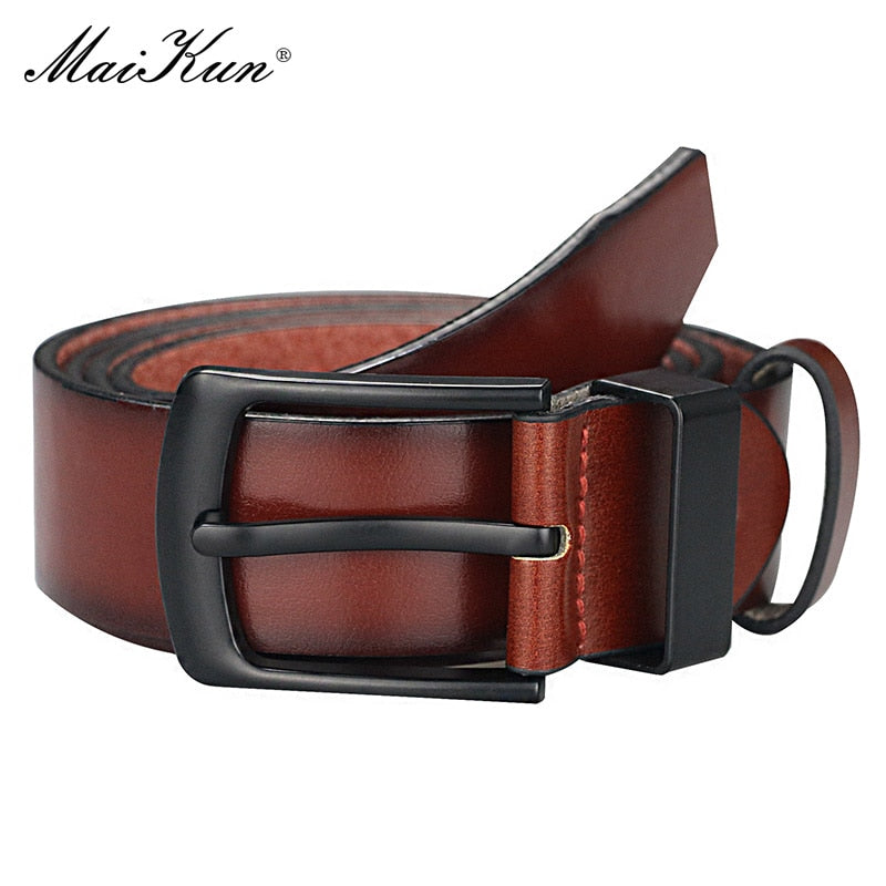 Vintage Black Pin Buckle Casual Leather Belt