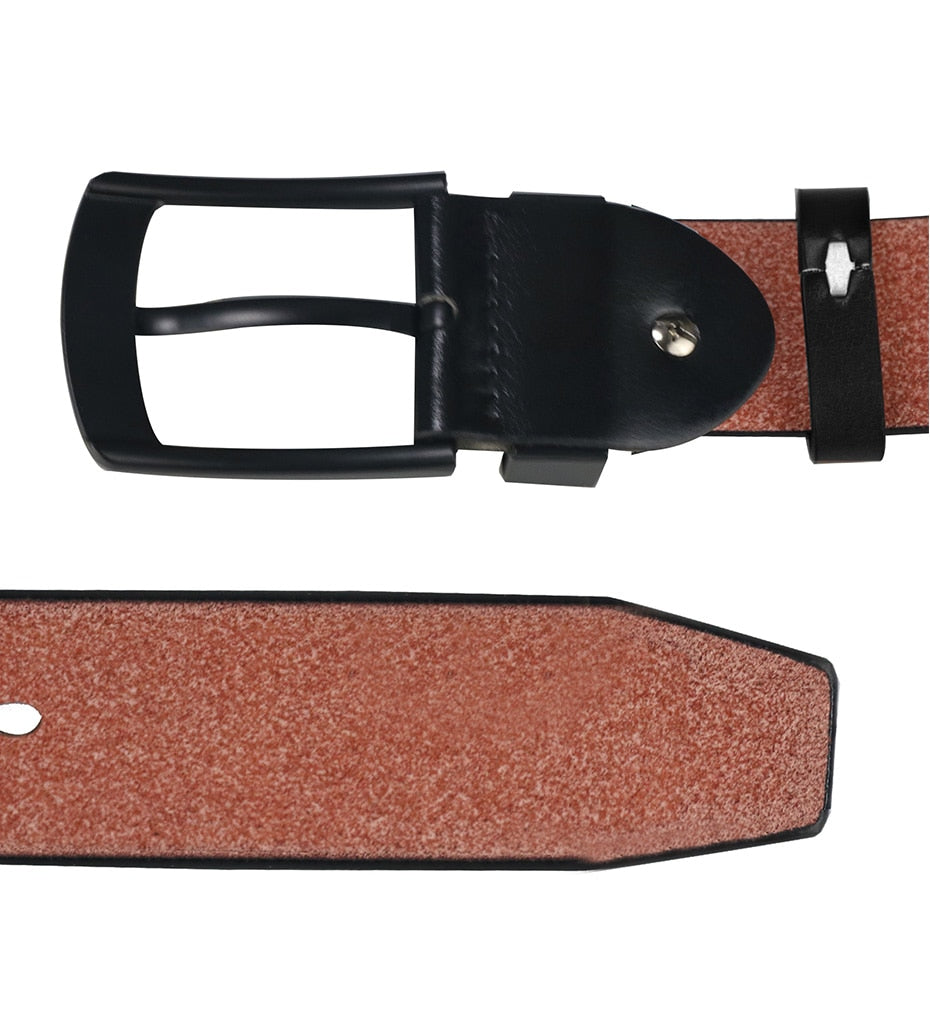 Vintage Black Pin Buckle Casual Leather Belt
