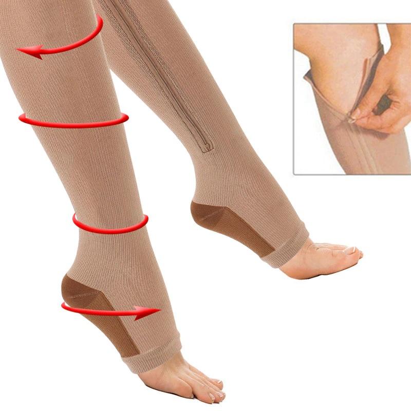 Open-Toe Pain Relief Zip-Up Compression Socks