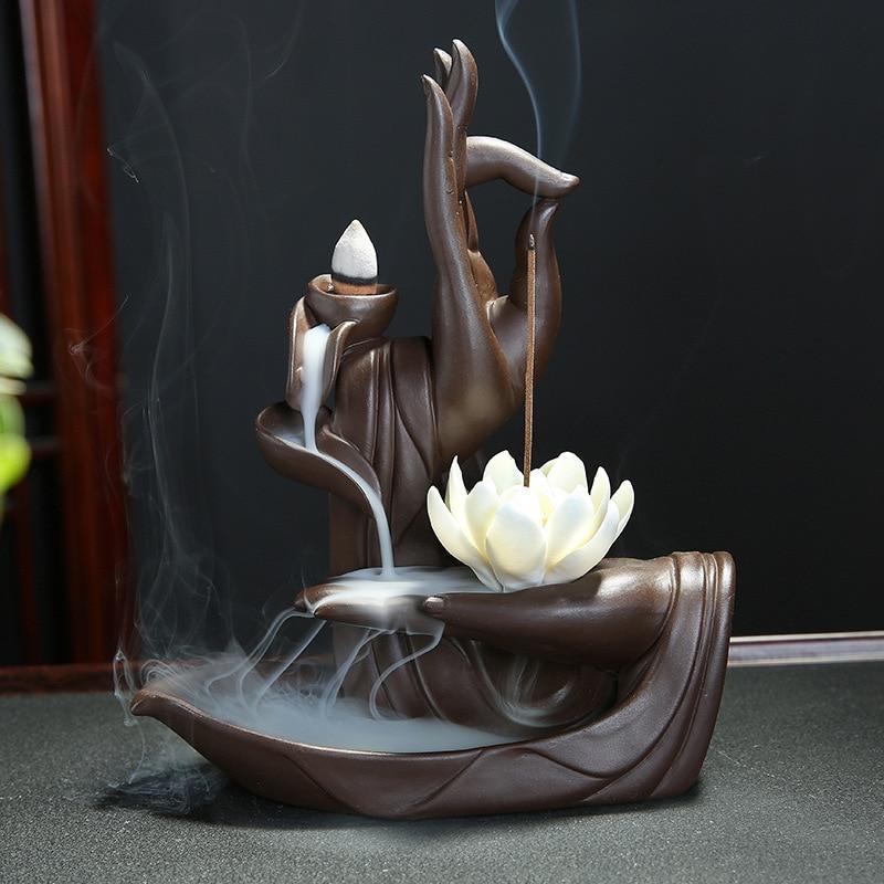 Mysterious Healing Hands Incense Burner - Indigo-Temple