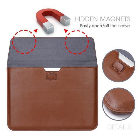 Leather Laptop Case with Stand Function - Indigo-Temple