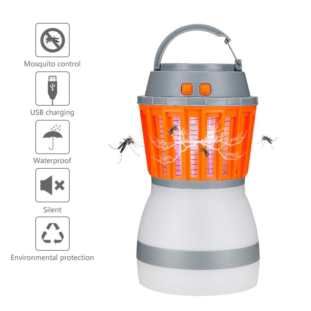 2-IN-1 Bug-Zapper and Lantern with Solar Panel - Indigo-Temple