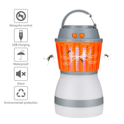 2-IN-1 Bug-Zapper and Lantern with Solar Panel - Indigo-Temple