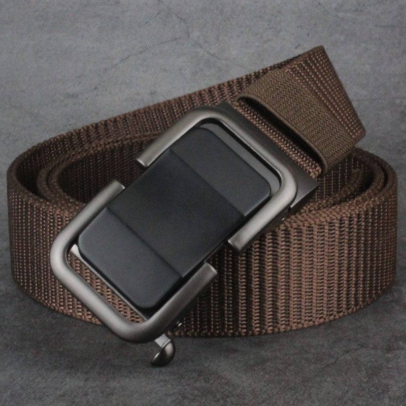 Automatic Buckle Canvas Designer Belt