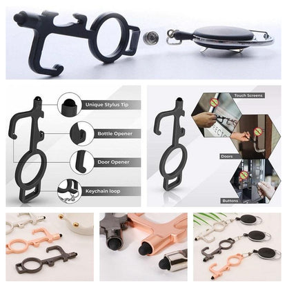 Smart 4 in 1 Touch-less EDC Door Opener With Stretchable Keychain ***2 pcs set***