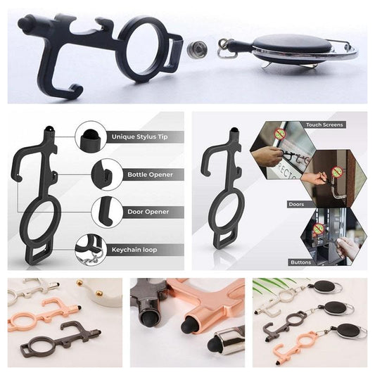 Smart 4 in 1 Touch-less EDC Door Opener With Stretchable Keychain ***2 pcs set***