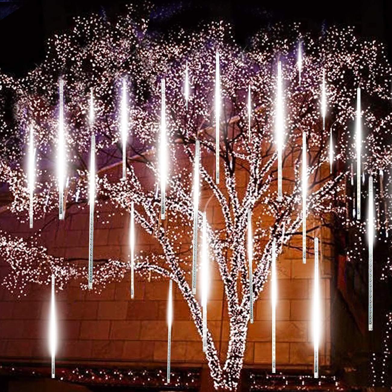 Waterproof Meteor Shower LED String Lights (8pcs)
