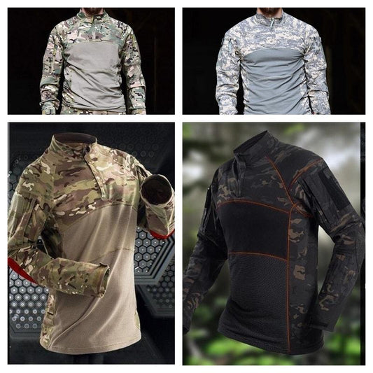 AlphArmor® Multi-Fabric Tactical Combat Shirt - Indigo-Temple