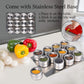 MagneticSpice™ Stainless Steel Spice Jar Set With Magnetic Base