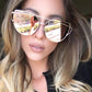 Retro Cat-Eye Women's Sunglasses - Indigo-Temple