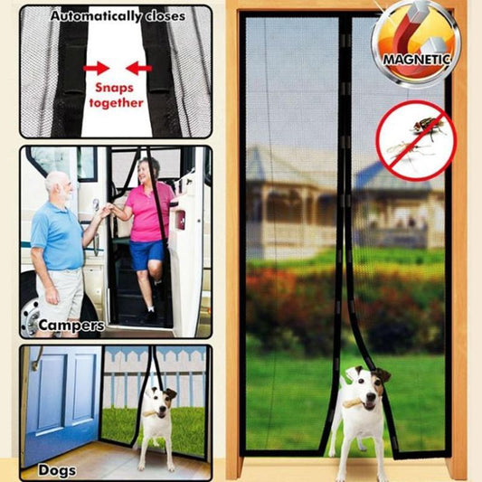 Magic Magnetic Mesh Screen Door - Indigo-Temple