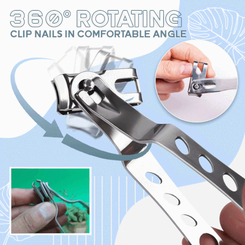 Long Handle Design 360° Rotating Head Smart Nail Clipper