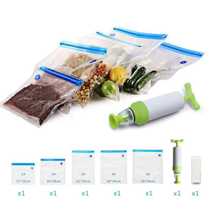 AlwaysFresh™ Vacuum Sealed bags & Pump set - Indigo-Temple