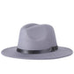 Vintage Wide-Brim Buckled Fedora - Indigo-Temple