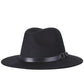 Vintage Wide-Brim Buckled Fedora - Indigo-Temple