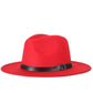 Vintage Wide-Brim Buckled Fedora - Indigo-Temple