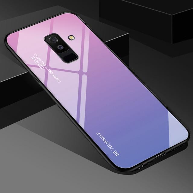 Tempered Glass Gradient Color Case for Galaxy - Indigo-Temple