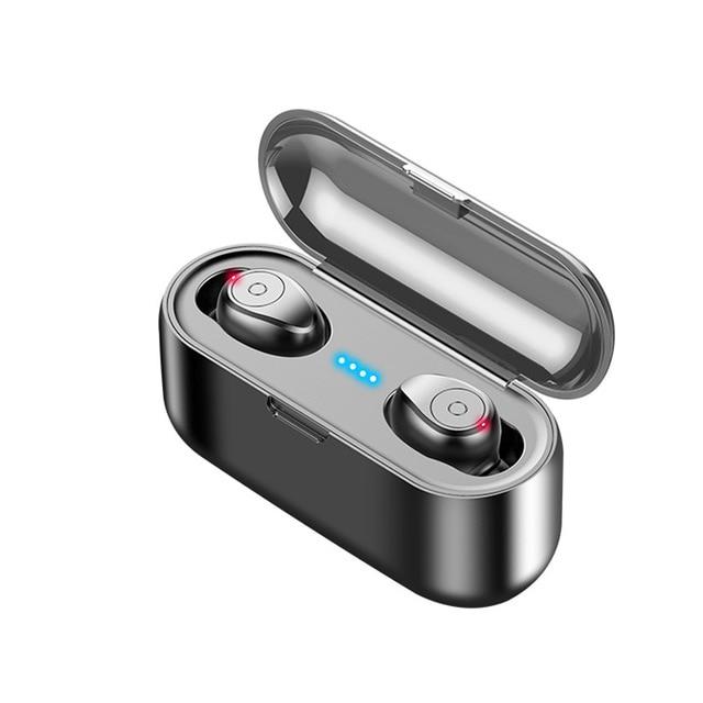 2 in 1 Bluetooth V5.0 Wireless Touch Control Earbuds With Power Bank Case - Indigo-Temple