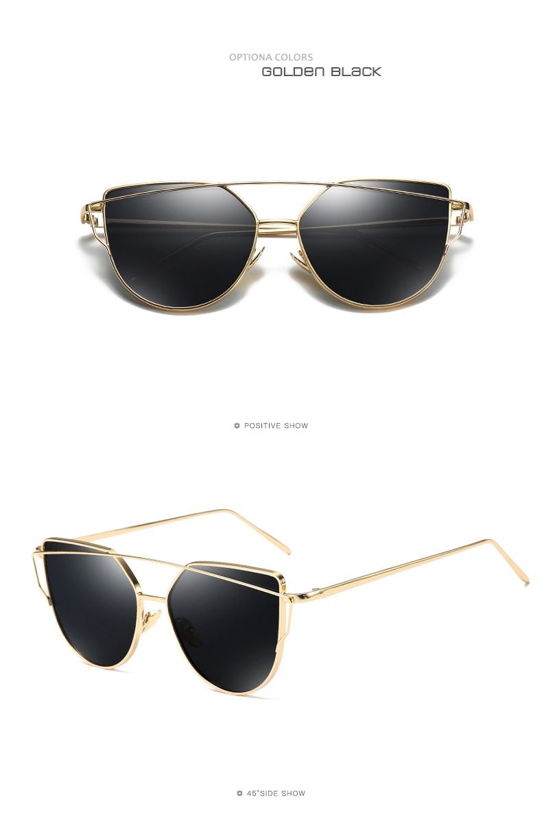 Retro Cat-Eye Women's Sunglasses - Indigo-Temple