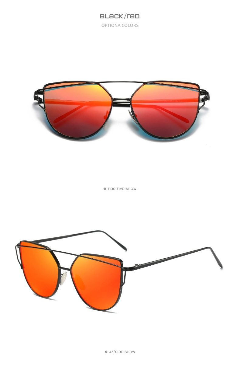 Retro Cat-Eye Women's Sunglasses - Indigo-Temple