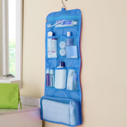 Travel Toiletry Folding Hanging Organizer - Indigo-Temple