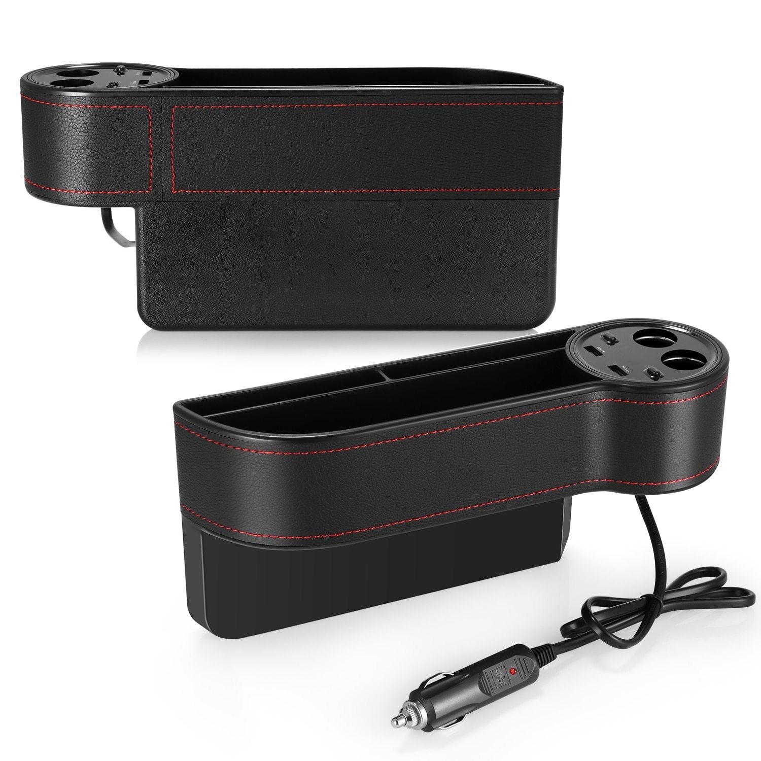 HandyFunction™ Luxury Car Organizer with Charging Ports - Indigo-Temple