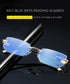 Rimless Anti Blue Light Diamond Cut Reading Glasses