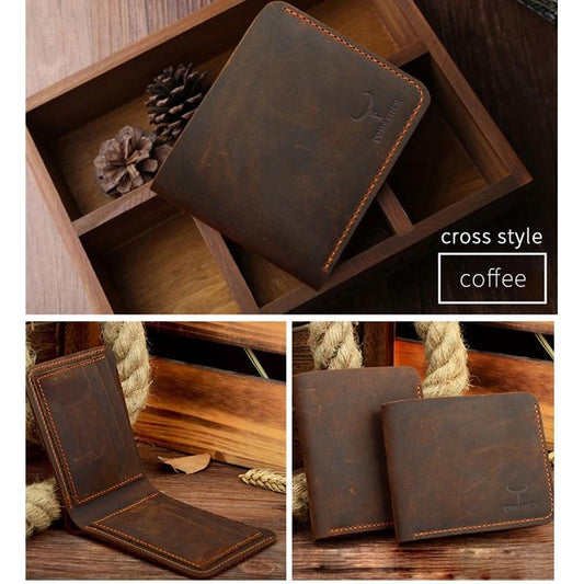 COWATHER™ Genuine Leather Vintage Wallet - Indigo-Temple