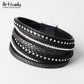 Multi-Layer Leather wrap bracelet - Indigo-Temple