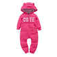 Winter long sleeve romper With Teddy Bear Eears - Indigo-Temple