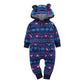 Winter long sleeve romper With Teddy Bear Eears - Indigo-Temple