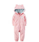 Winter long sleeve romper With Teddy Bear Eears - Indigo-Temple