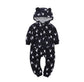 Winter long sleeve romper With Teddy Bear Eears - Indigo-Temple