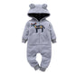 Winter long sleeve romper With Teddy Bear Eears - Indigo-Temple